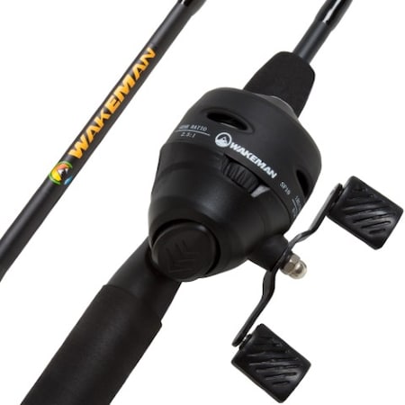 Fishing Pole 64-Inch Fiberglass Stainless-Steel Rod And Pre-Spooled Reel Combo For Casting (Black)